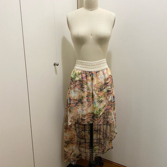 Passport High Low Floral Lined Skirt Multi Colour M - Picture 7 of 10